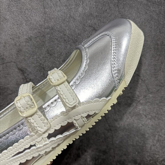 Onitsuka Tiger Mexico 66 Silver Mary Jane Sneakers - Picture 6 of 9